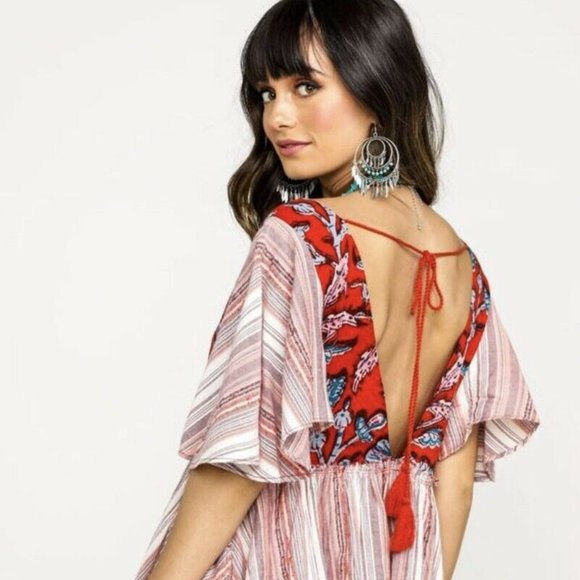 Free People Red Babydoll Swing Bottom Tunic Dress - Picture 5 of 5